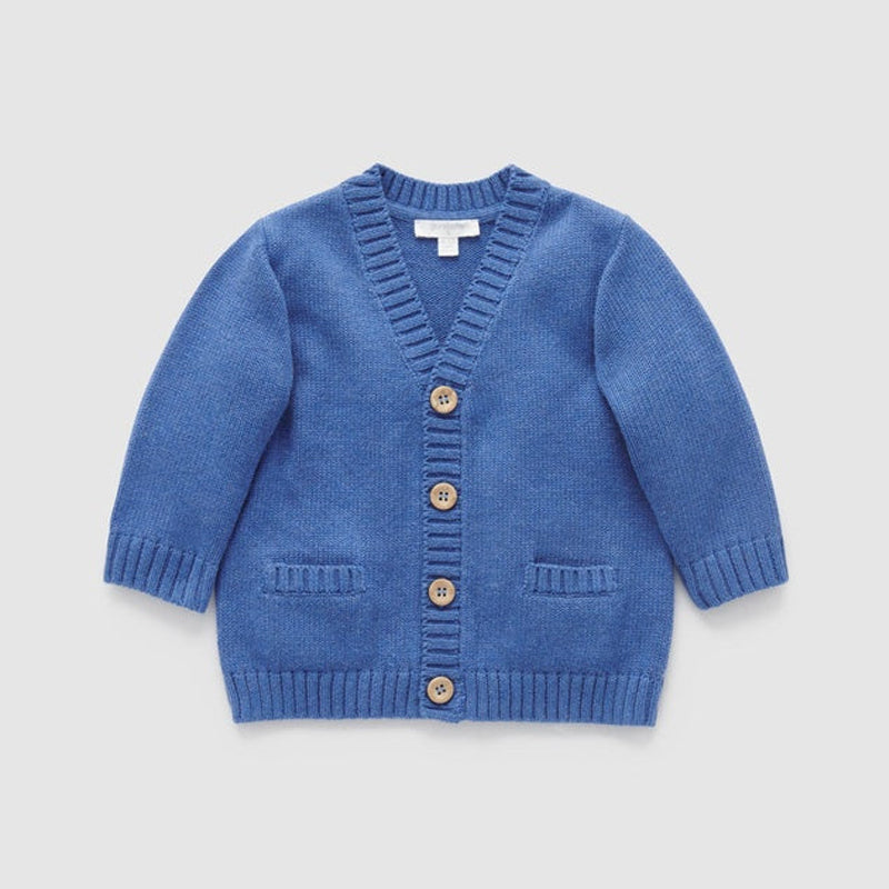 Wool Blend Cardigan Indigo