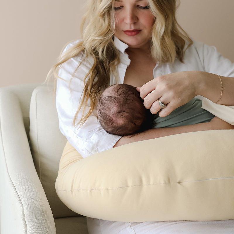 snuggle me organic feeding support nursing pillow mom and baby honey