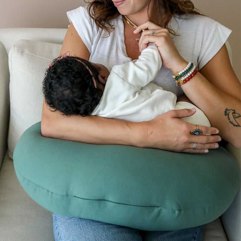snuggle me organic feeding support nursing pillow moss for mom and baby