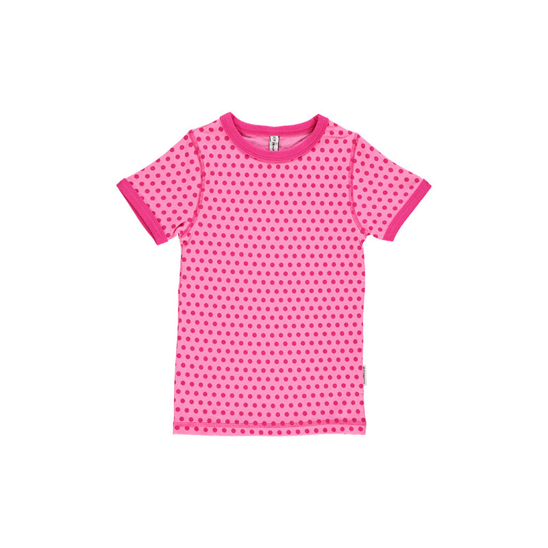 maxomorra polka dots pink top girls