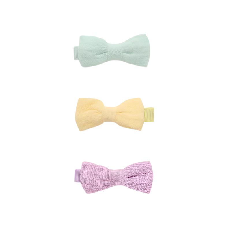 purebaby organic baby linen bow clips