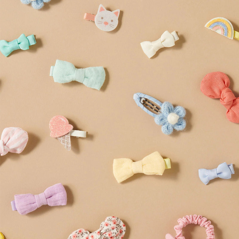 purebaby organic baby linen bow clips