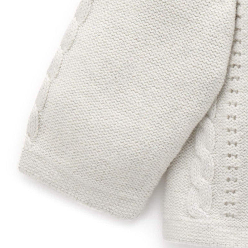 Cable Wool Cardigan Cloud Melange