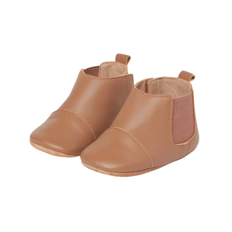 Leather Chelsea Booties Tan
