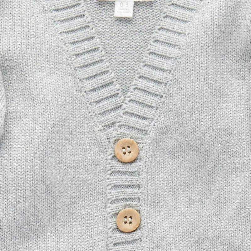 Wool Blend Cardigan Grey Melange