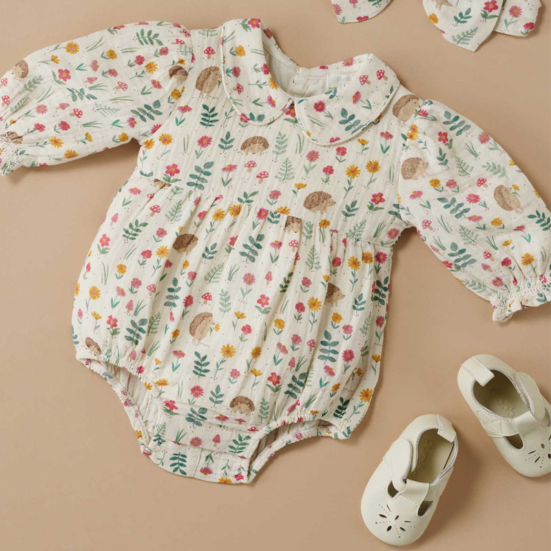 Hedgehog Crinkle Cotton Bodysuit