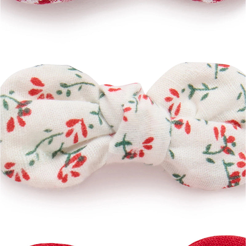 purebaby organic festive knot bow clips baby girls