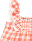 Festive Gingham Linen Dress