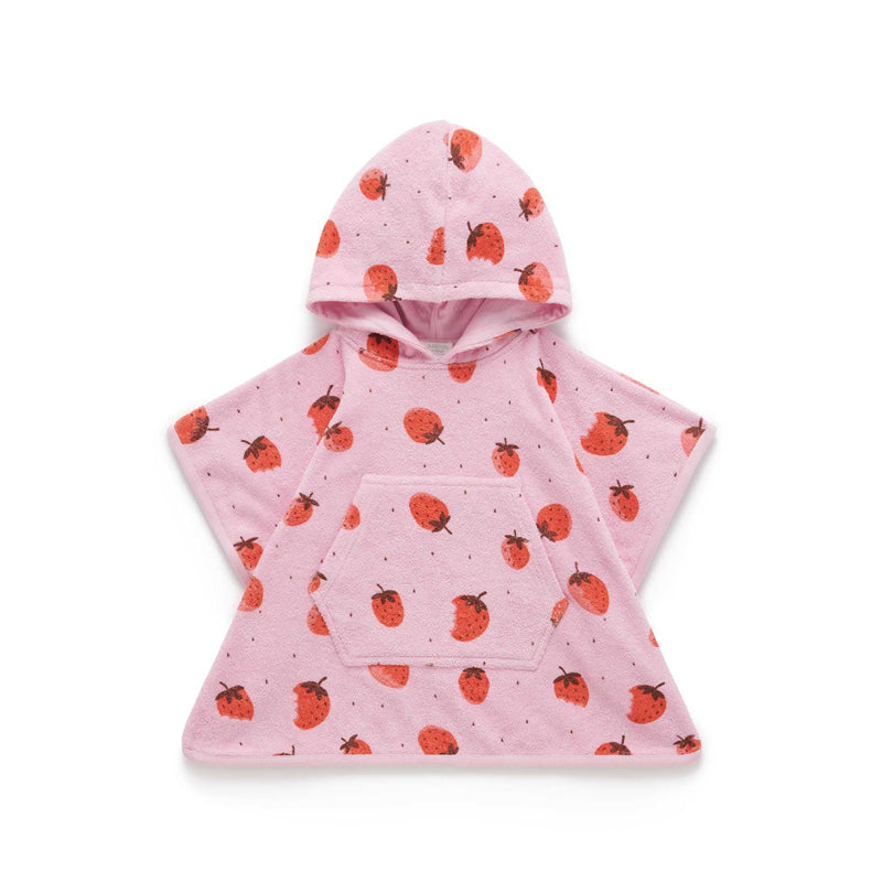 purebaby hooded towel strawberry kids towel