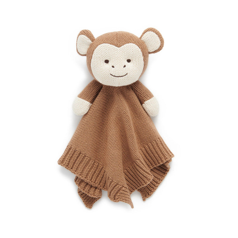 baby purebaby organic knitted monkey comforter