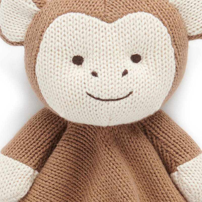 baby purebaby organic knitted monkey comforter
