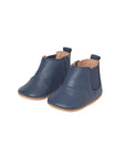 Leather Chelsea Booties Navy