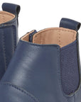 Leather Chelsea Booties Navy