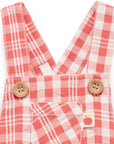 Festive Gingham Linen Overalls