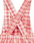 Festive Gingham Linen Overalls