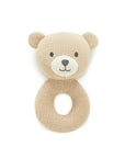 purebaby organic knitted bear rattle newborn baby toy