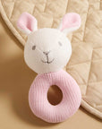 purebaby organic knitted rabbit rattle newborn baby toy