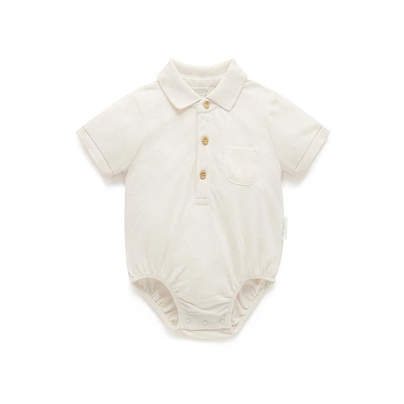 purebaby organic cotton baby polo bodysuit