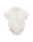 purebaby organic cotton baby polo bodysuit