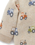 purebaby organic tractor jumper baby boy winter