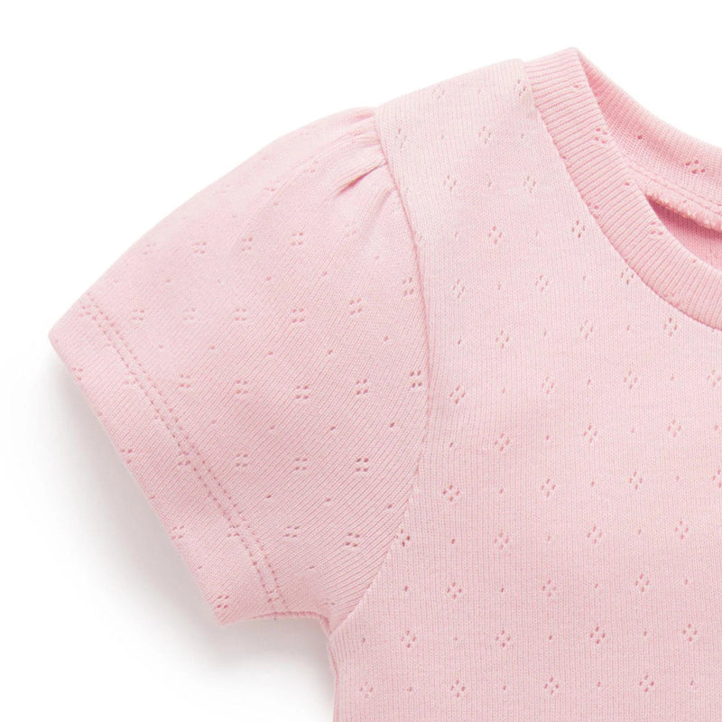 purebaby pointelle tee popsicle pink baby tee