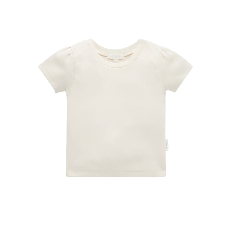 purebaby pointelle tee white baby tee