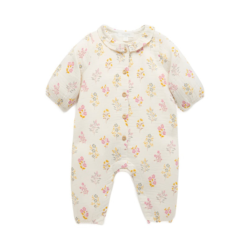 purebaby posie floral growsuit organic cotton baby clothes