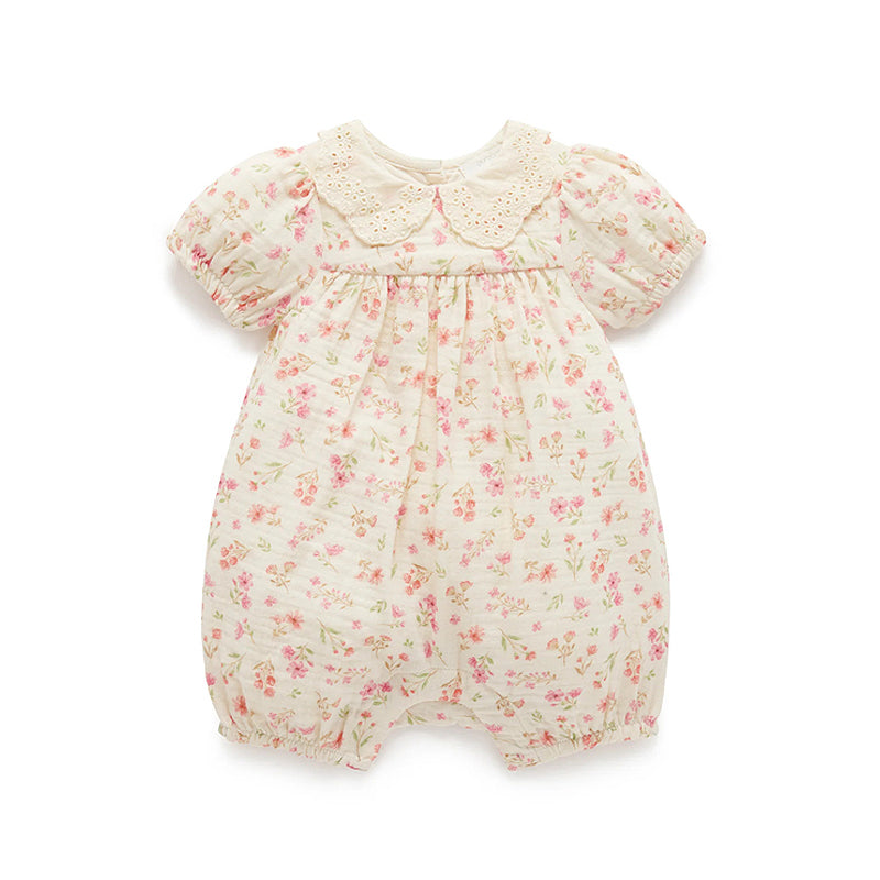 purebaby seaside romper floral organic cotton baby clothes