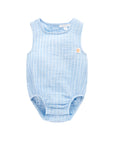 purebaby crinkle bodysuit kruger stripe baby blue bodysuit