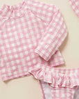 Gingham LS Rashie Swim Set