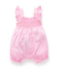 organic cotton baby pink romper