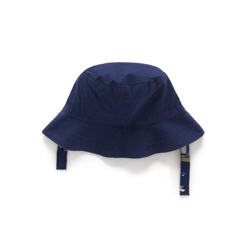 purebaby organic yacht reversible bucket hat for baby