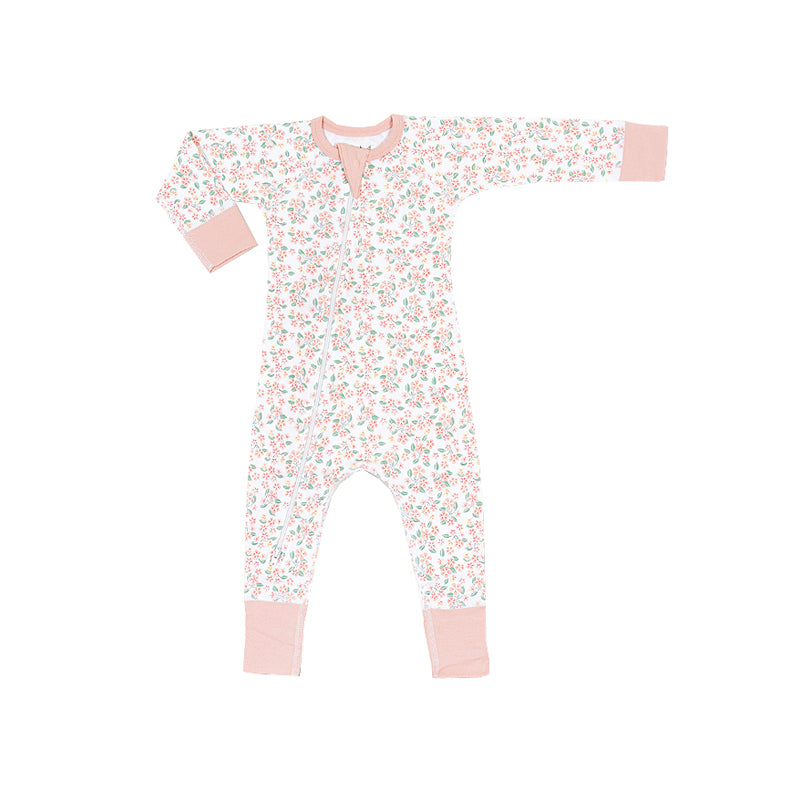 sapling child pear blossom zip romper organic cotton baby romper