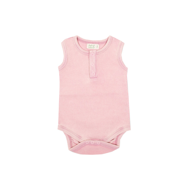 sapling child vintage pink waffle tank bodysuit baby onesie