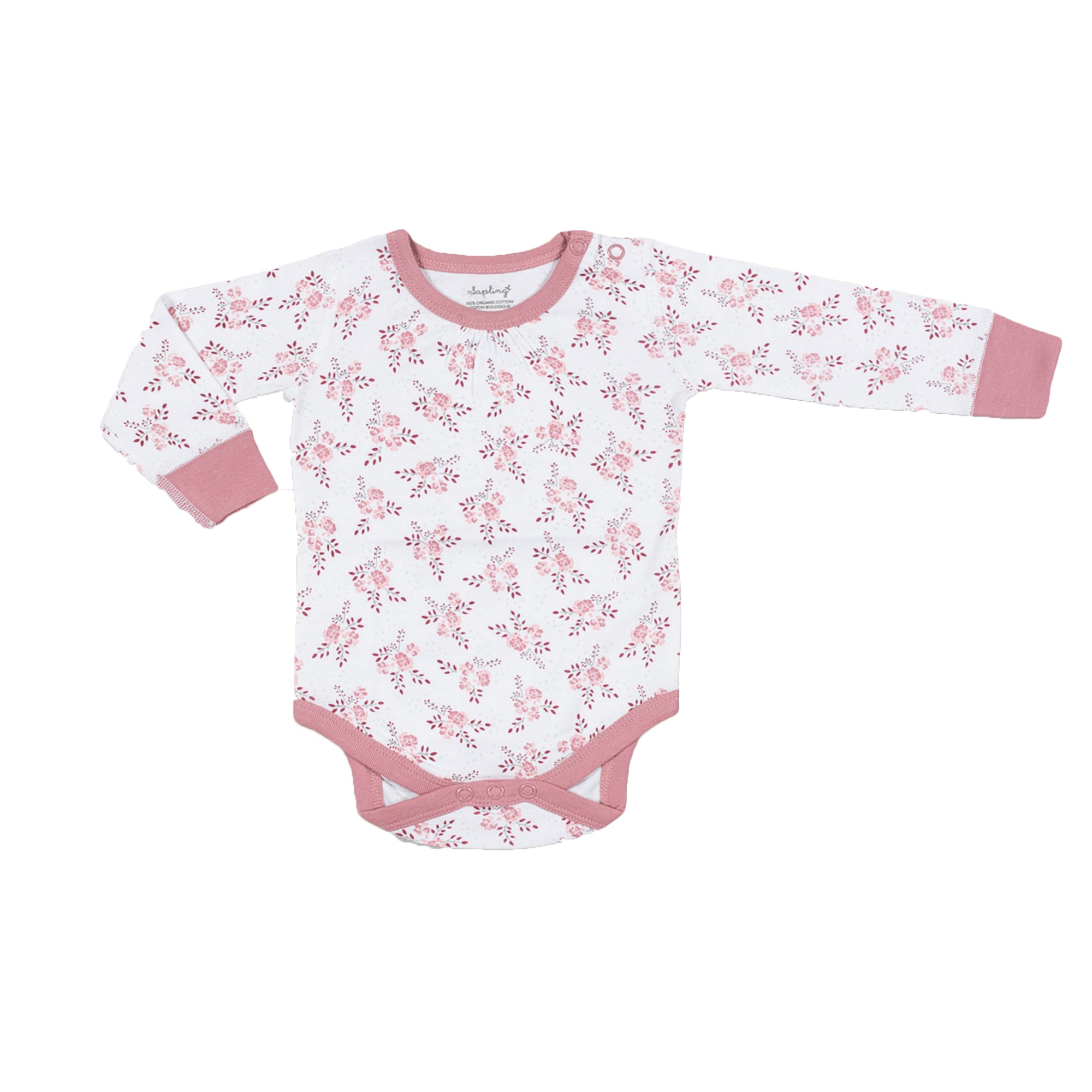 Sapling organic cotton bramble print long sleeve bodysuit for baby girl