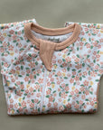 sapling child pear blossom zip romper organic cotton baby romper