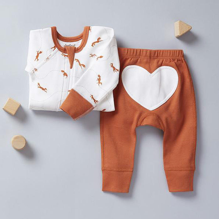 sapling child fox brown heart pants baby pants