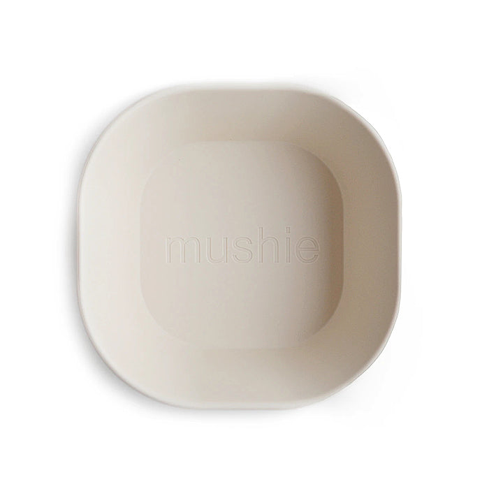 mushie kids square bowl dinnerware ivory