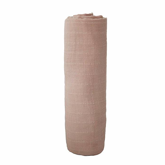 mushie organic muslin swaddle blanket pale taupe