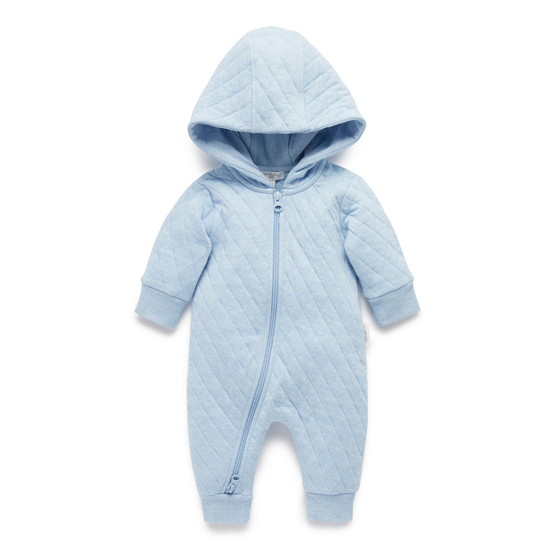 purebaby quilted growsuit baby travel baby winter wear