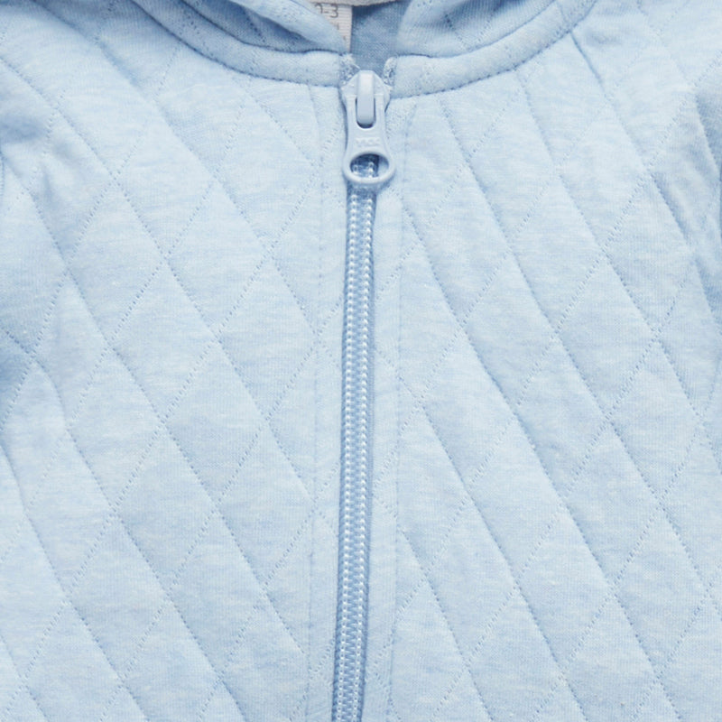 Quilted Growsuit Soft Blue Melange