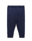 purebaby rib legging winter navy baby