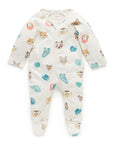 purebaby zip growsuit jungle faces