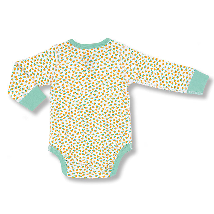 sapling baby organic cotton clothes clementine mandarin orange long sleeve bodysuit