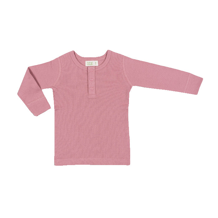 sapling organic cotton clothes for baby bramble pink waffle long sleeve tee