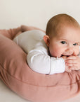 baby tummy time on snuggle me organic infant lounger cover only gumdrop