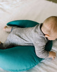 baby tummy time on snuggle me organic feeding support pillow